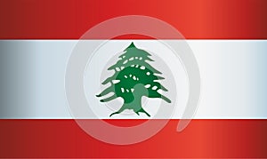 Flag of Lebanon, Lebanese Republic, vector illustration. photo