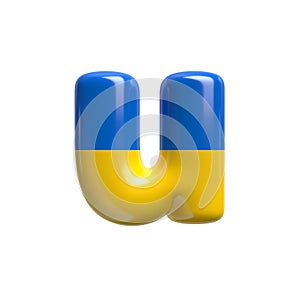 Flag letter U - Small 3d font - Suitable for Ukraine, Russia or politics related subjects