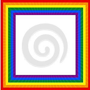 Flag LGBT icon, squared frame. Template design, vector illustration. Love wins. LGBT logo symbol in rainbow colors. Gay pride.