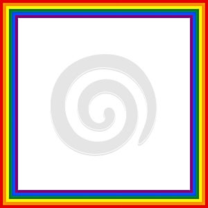 Flag LGBT icon, squared frame. Template design, vector illustration. Love wins. LGBT logo symbol in rainbow colors. Gay pride,
