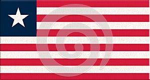 Flag of Liberia. national symbol of Liberia. 3D illustration