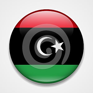 Flag of Libia. Round glossy badge