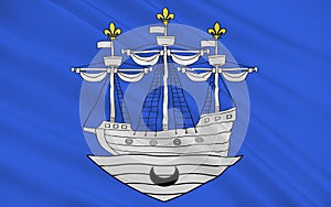 Flag of Libourne, France photo