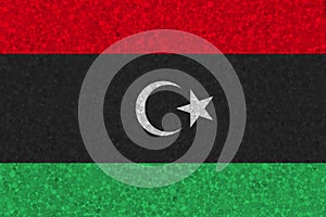 Flag of Libya on styrofoam texture