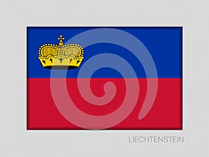 Flag of Liechtenstein. National Ensign Aspect Ratio 2 to 3 on Gr