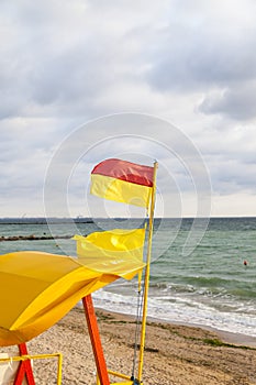 Flag of lifeguards on the Black Sea