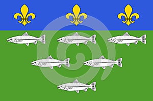 Flag of Loches in Indre-et-Loire of Centre-Val de Loire, France