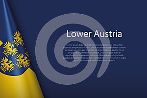 flag Lower Austria, state of Austria, isolated on background wit