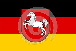 Flag of Lower Saxony (Federal Republic of Germany, Bundesrepublik Deutschland) Niedersachsen