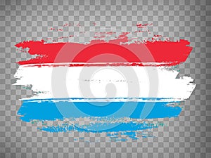 Flag of  Luxembourg brush stroke background.  Flag Luxembourg on transparent background for your design, app, UI.