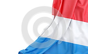 Flag of Luxembourg with empty space on the left. Isolated. 3D Rendering