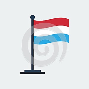 Flag Of Luxembourg.Flag Stand. Vector Illustration