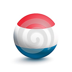 Flag of Luxembourg in the form of a ball