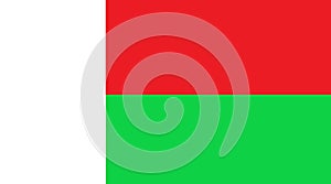 The flag of Madagascar three bands of red green and white