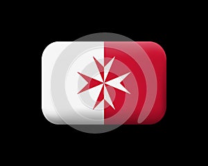 Flag of Malta. Version with Maltese Cross. Matted Vector Icon an