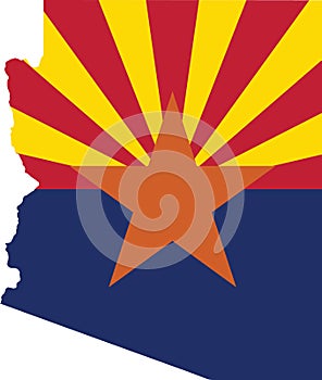 Flag map of Arizona, USA