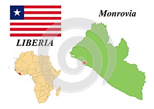Flag map capital of Liberia