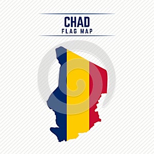 Flag Map Of Chad. Chad Flag Map
