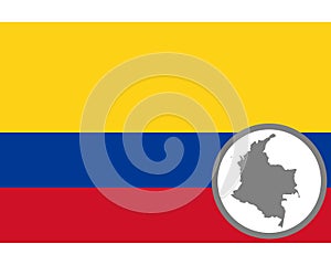 Flag and map of Colombia