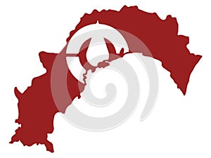 Flag Map of Kochi Prefecture