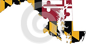 Flag map of Maryland, USA