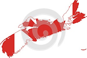 Flag map of NOVA SCOTIA, CANADA