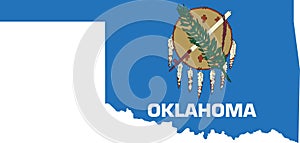 Flag map of Oklahoma, USA