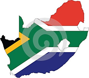 Flag map of the Republic of South Africa