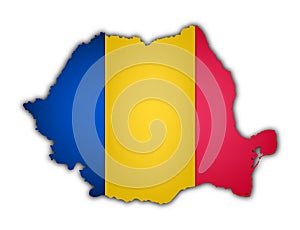 Flag and map of rumania photo