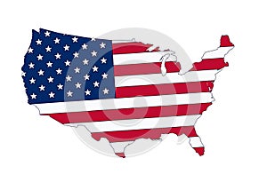 Flag map of USA