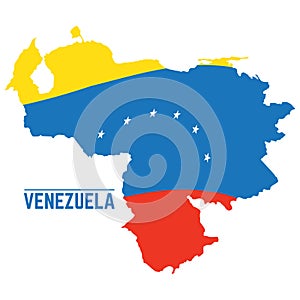 Flag and map of Venezuela