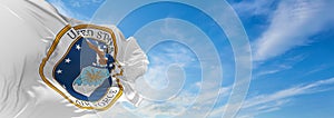 flag of Mark of the United States Air Force waving in the wind. USA National defence. Copy space. 3d illustration photo