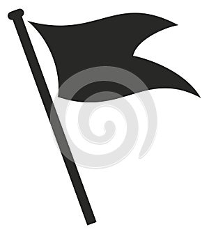 Flag mark. Waving flagpole symbol. Map pointer
