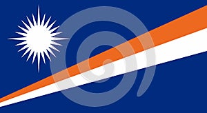 Flag of Marshall Islands. National symbol. Country in Oceania