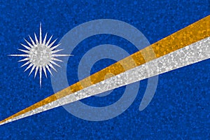Flag of Marshall Islands on styrofoam texture