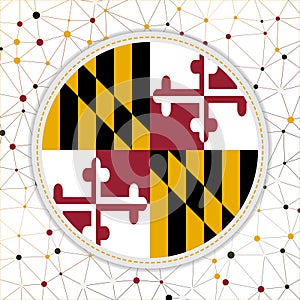 Flag of Maryland with network background.