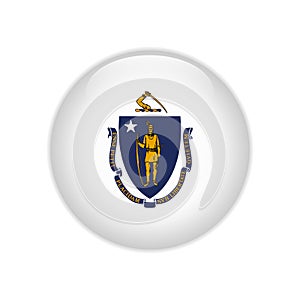 Flag Massachusetts button