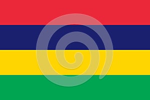 Flag of Mauritius, also known as the Four Bands and Les Quatre Bandes