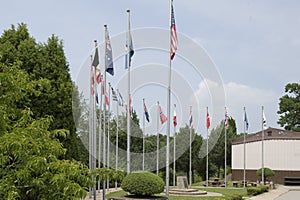 Flag memorial demilitarized zone South Korea honoring those who have defended South Korea.