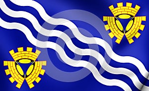 Flag of Merseyside County, England.