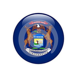 Flag Michigan button