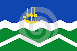 Flag of Midden-Delfland Municipality (South Holland or Zuid-Holland province, Kingdom of the Netherlands, Holland) photo