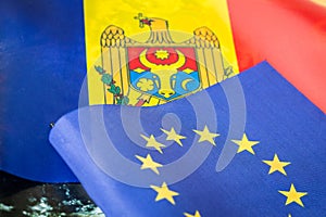 Flag of Moldova and the European Union, Concept, Hope and work on Moldova\' accession to the EU, Economy and European policy photo