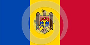 Flag Of Moldova. Used for travel agencies, history books, and atlases. Europe, travel.