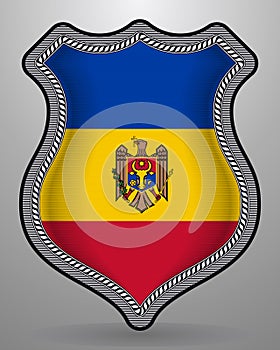 Vlajka z moldavsko. vektor odznak a ikona 