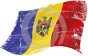 Waving flag of Moldovia photo