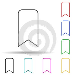Flag multi color set icon. Simple thin line, outline vector of flags icons for ui and ux, website or mobile application