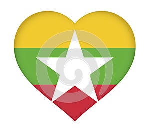 Flag of Myanmar Heart.