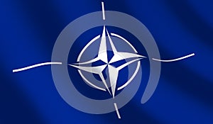 Flag NATO and wave