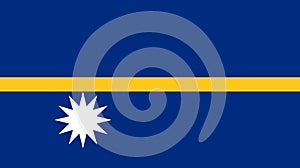 Flag of Nauru. Nauru flag on fabric surface. Fabric Texture. National symbol